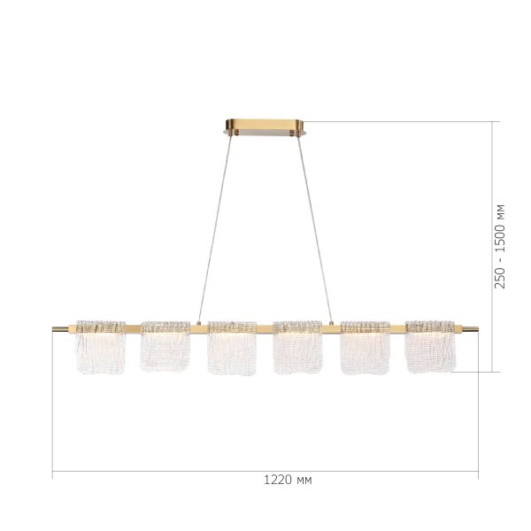 SL6021.203.36 Светильник подвесной ST-Luce золотистый/прозрачный LED 1*36W 3000K VOILE — изображение 5