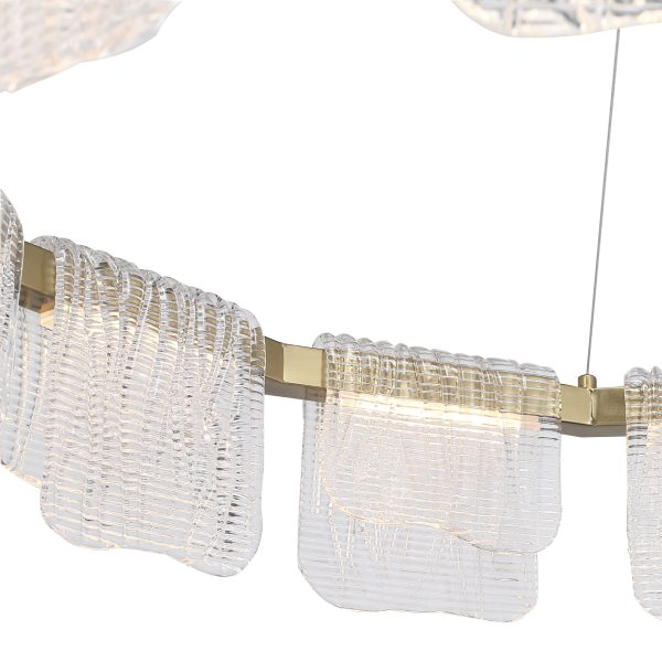 SL6021.203.66 Светильник подвесной ST-Luce золотистый/прозрачный LED 1*66W 3000K VOILE — изображение 3