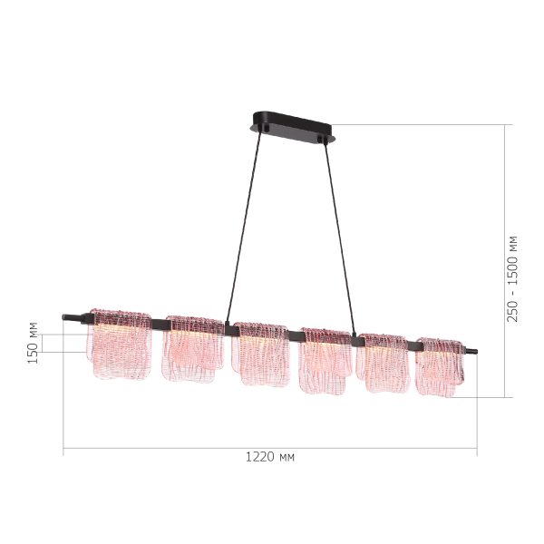 SL6021.403.36 Светильник подвесной ST-Luce черный/розовый LED 1*36W 3000K VOILE — изображение 5