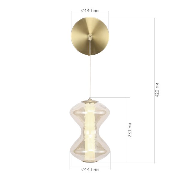 SL6136.201.01 Светильник настенный ST-Luce золото/коньячный LED 1*6W 3000K SPINE — изображение 5