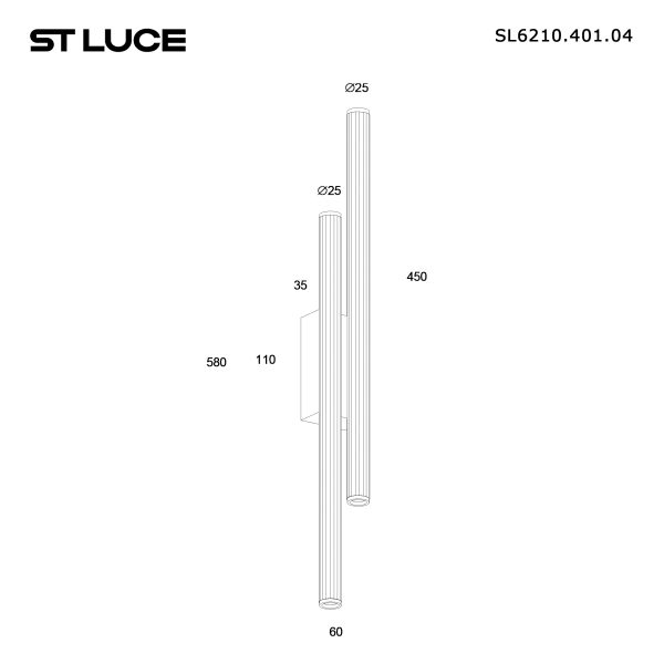 SL6210.401.04 Светильник настенный ST-Luce Черный/Черный, Золотистый LED 4*3W 3000K LILT — изображение 3