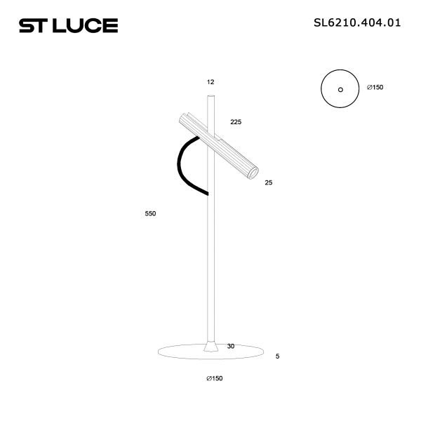 SL6210.404.01 Прикроватная лампа ST-Luce Черный/Черный, Золотистый LED 1*3W 3000K LILT — изображение 3