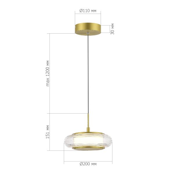 SL6239.203.01 Светильник подвесной ST-Luce золото/прозрачный LED 1*7W 3000K FRITTELA — изображение 5