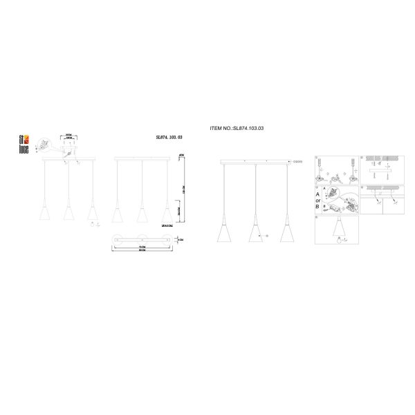 SL874.103.03 Люстра подвесная ST-Luce Хром/Хром E27 3*40W GOCCE — изображение 4
