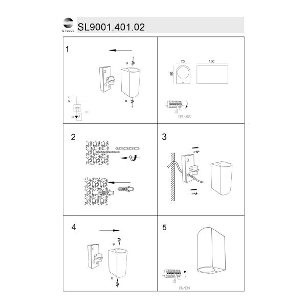 SL9001.401.02 Светильник уличный настенный ST-Luce Черный/ GU10 2*35W BORGO — изображение 4