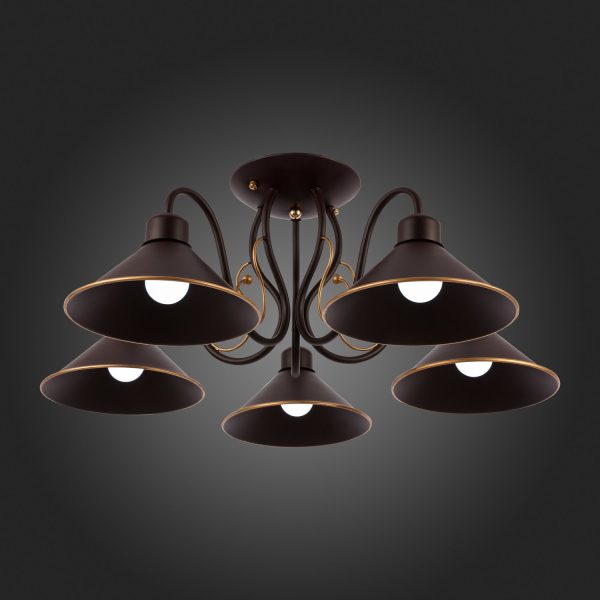 SLE120402-05 Светильник потолочный темно-коричневый/темно-коричневый E27 5*60W CIOLLA — изображение 2