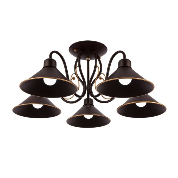 SLE120402-05 Светильник потолочный темно-коричневый/темно-коричневый E27 5*60W CIOLLA — изображение 3