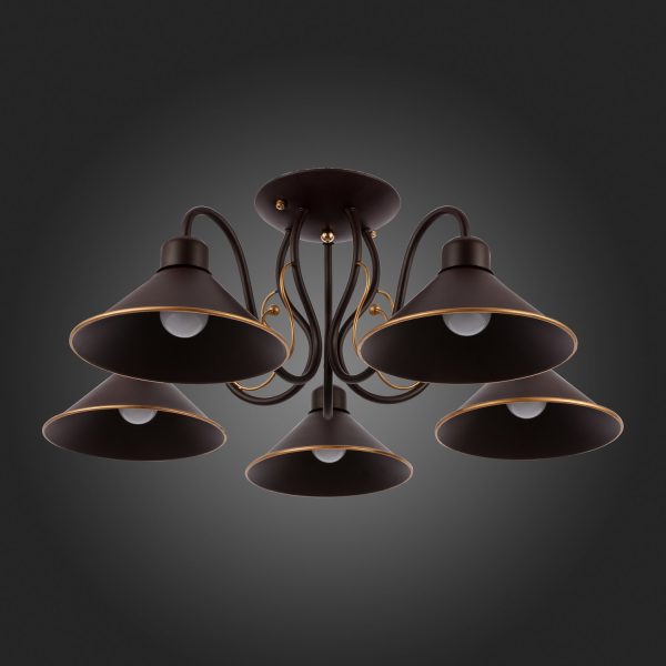 SLE120402-05 Светильник потолочный темно-коричневый/темно-коричневый E27 5*60W CIOLLA — изображение 5