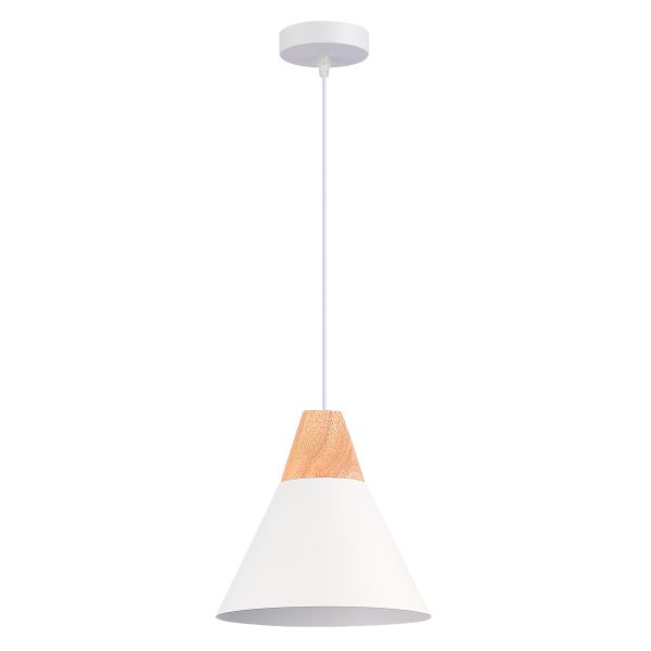 SLE125103-01 Светильник подвесной Белый/Белый, Светлое дерево E27 1*60W MODICA — изображение 4