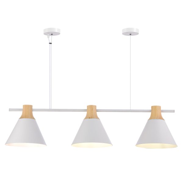 SLE125103-03 Светильник подвесной Белый/Белый, Светлое дерево E27 3*60W MODICA — изображение 3