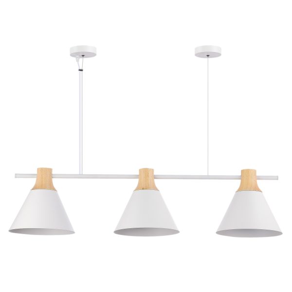 SLE125103-03 Светильник подвесной Белый/Белый, Светлое дерево E27 3*60W MODICA — изображение 4
