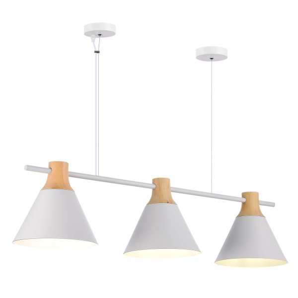 SLE125103-03 Светильник подвесной Белый/Белый, Светлое дерево E27 3*60W MODICA — изображение 5