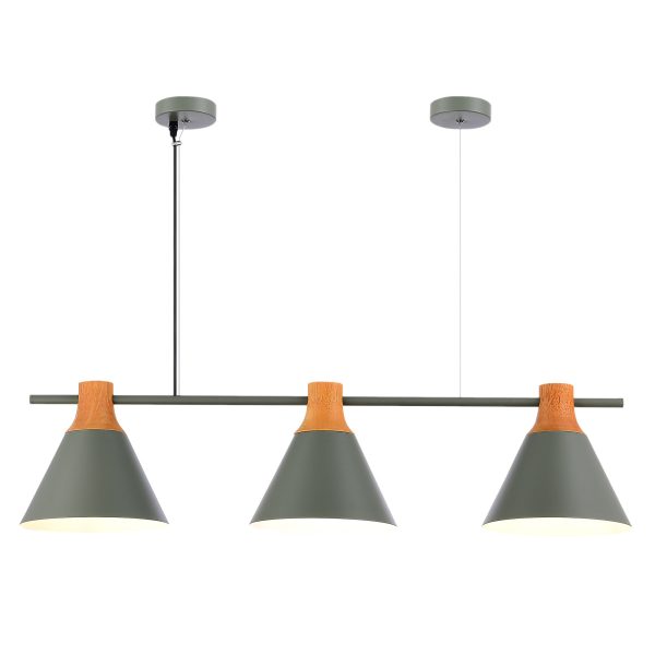 SLE125113-03 Светильник подвесной Серый/Серый, Светлое дерево E27 3*60W MODICA — изображение 3
