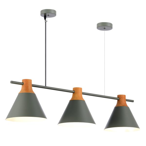 SLE125113-03 Светильник подвесной Серый/Серый, Светлое дерево E27 3*60W MODICA — изображение 5