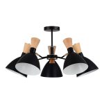 SLE1256-402-05 Светильник потолочный Черный/Черный, Светлое дерево, Золотистый E14 5*40W VISTA — изображение 4