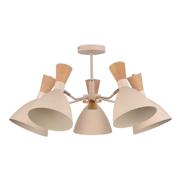 SLE1256-502-05 Светильник потолочный Бежевый/Бежевый, Светлое дерево, Золотистый E14 5*40W VISTA — изображение 4