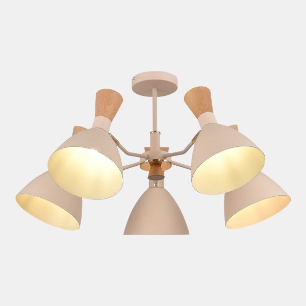 SLE1256-502-05 Светильник потолочный Бежевый/Бежевый, Светлое дерево, Золотистый E14 5*40W VISTA — изображение 5