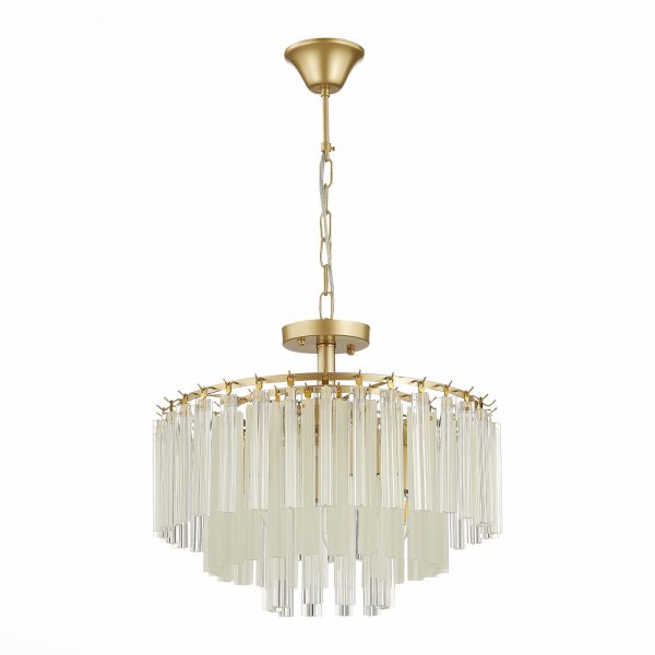 SLE260103-05 Светильник подвесной Шампань/Шампань, Прозрачный E14 5*40W REGGIO — изображение 4