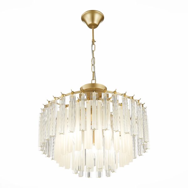 SLE260103-05 Светильник подвесной Шампань/Шампань, Прозрачный E14 5*40W REGGIO — изображение 5