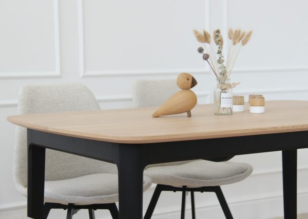 Стол обеденный Tammi 140*90 см (натуральный дуб, черный) — изображение 4