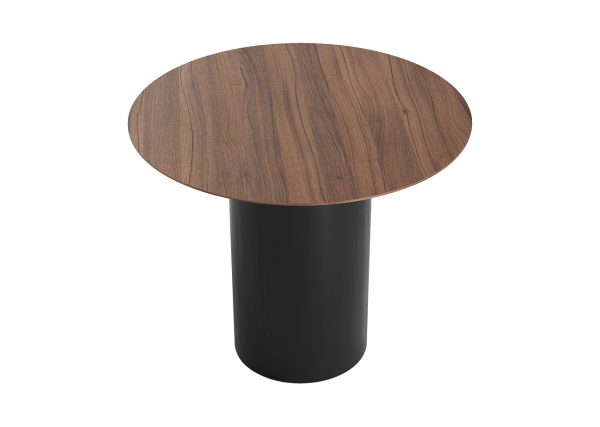 Стол обеденный Type D 90 см основание D 39 см (орех/черный) — изображение 2