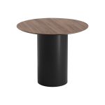 Стол обеденный Type D 90 см основание D 39 см (орех/черный)