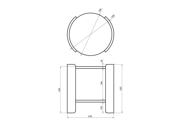 Столик Lagom D 43 см высота 45 см (белый, орех) — изображение 3