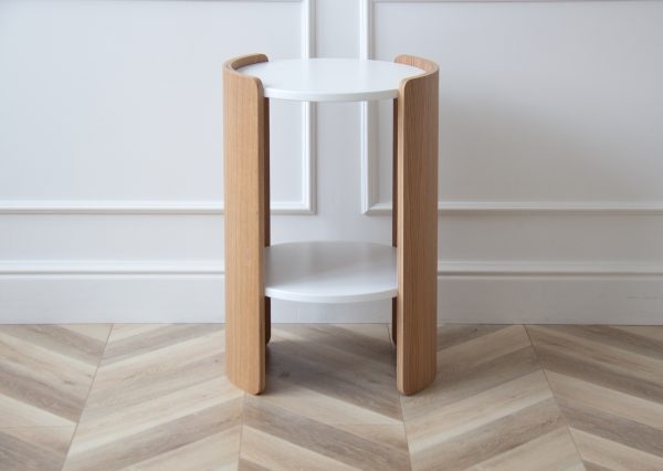 Столик Lagom D 43 см высота 64 см (белый, натуральный дуб) — изображение 4