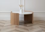 Столик Lagom D 65 см высота 32 см (белый, натуральный дуб) — изображение 3
