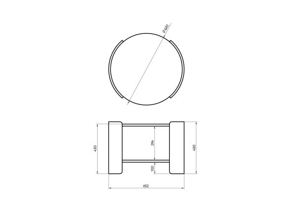 Столик Lagom D 65 см высота 45 см (белый, орех) — изображение 3