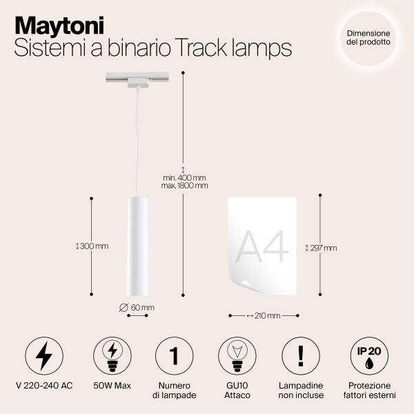 Трековый светильник Technical TR008-1-GU10-W — изображение 4