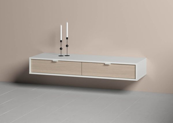 Тумба Fjord 2 ящика подвесная (белая) — изображение 3