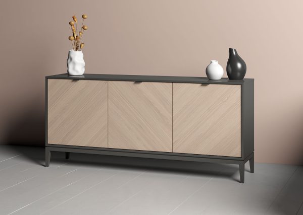 Тумба Fjord 3 двери глубина 42 см (темно-серый) — изображение 3