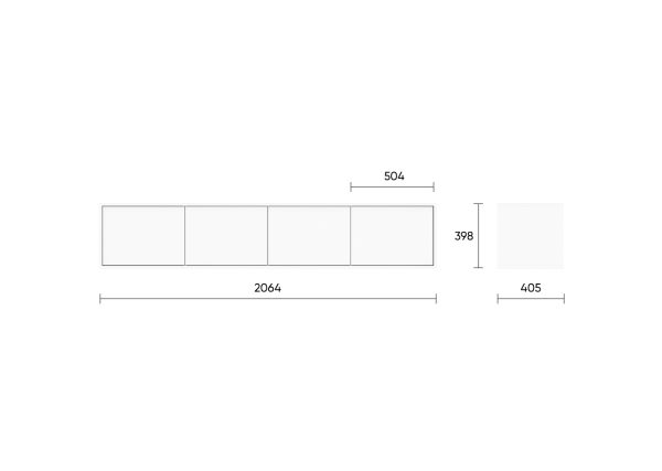 Тумба Hub 4 двери подвесная (белый, натуральный) — изображение 3