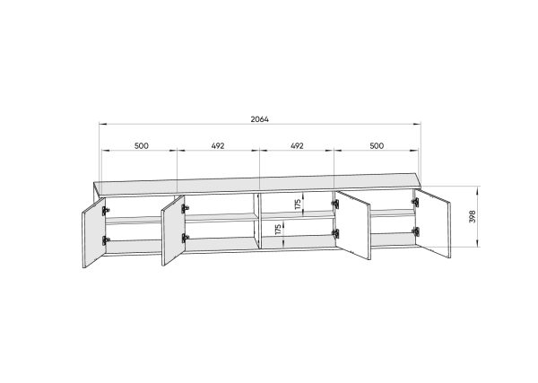 Тумба Hub 4 двери подвесная (белый, натуральный) — изображение 4