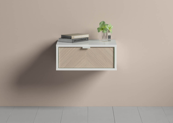 Тумба прикроватная Fjord 1 ящик подвесная (белая) — изображение 2