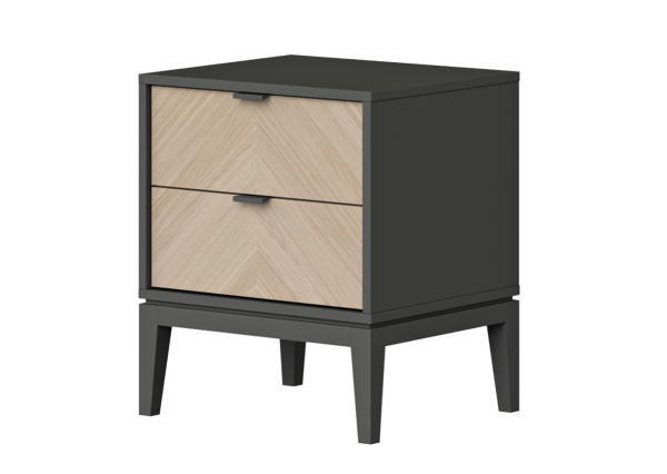 Тумба прикроватная Fjord 2 ящика (темно-серый) — изображение 2