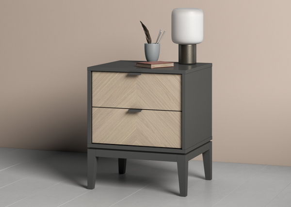 Тумба прикроватная Fjord 2 ящика (темно-серый) — изображение 3