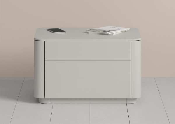 Тумба прикроватная Tammi 2 ящика ширина 60 см (серо-бежевый) — изображение 3