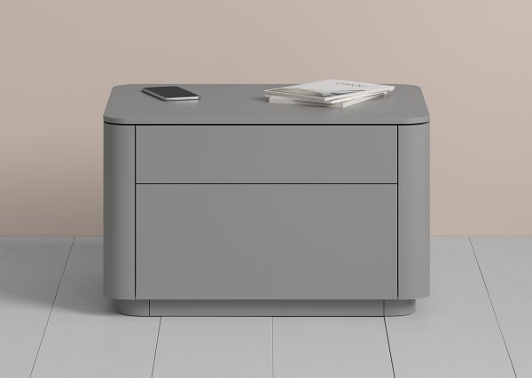 Тумба прикроватная Tammi 2 ящика ширина 60 см (серый) — изображение 3