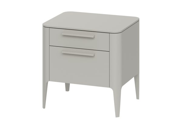 Тумба прикроватная Type 2 ящика ширина 50 см (серо-бежевый) — изображение 2