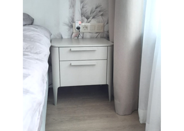 Тумба прикроватная Type 2 ящика ширина 50 см (серо-бежевый) — изображение 3