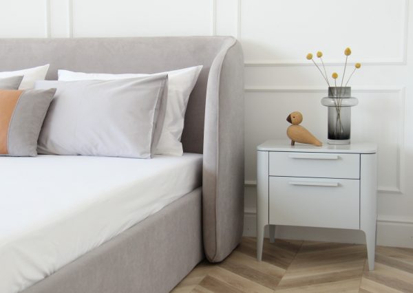 Тумба прикроватная Type 2 ящика ширина 50 см (светло-серый) — изображение 3