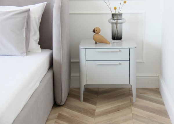 Тумба прикроватная Type 2 ящика ширина 50 см (светло-серый) — изображение 4