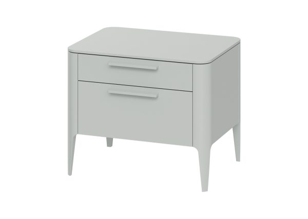 Тумба прикроватная Type 2 ящика ширина 60 см (светло-серый) — изображение 2