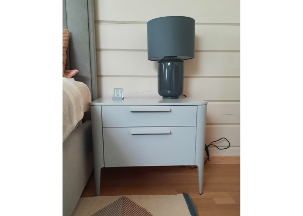 Тумба прикроватная Type 2 ящика ширина 60 см (светло-серый) — изображение 4