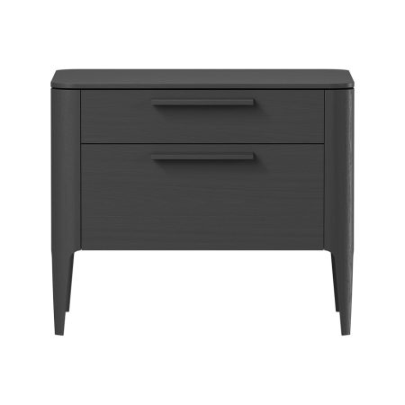 Тумба прикроватная Type oak 2 ящика ширина 60 см (черный)