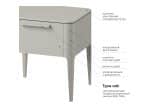 Тумба прикроватная Type oak 2 ящика ширина 60 см (серо-бежевый) — изображение 3