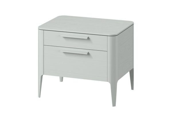 Тумба прикроватная Type oak 2 ящика ширина 60 см (светло-серый) — изображение 2