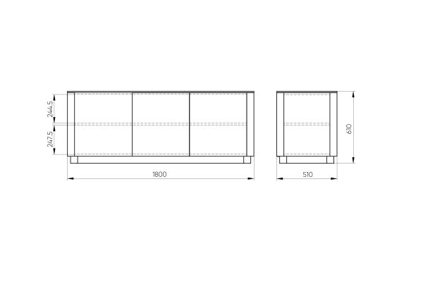 Тумба Tammi 3 двери ширина 180 см (светло-серый) — изображение 4